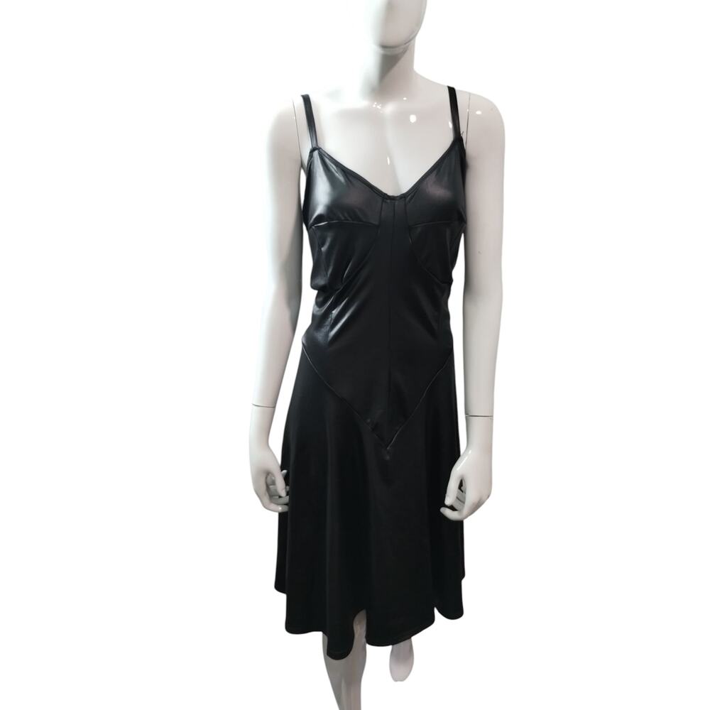 Bloomchic Women's size 22/24 Faux Leather Whimsigoth Babydoll Milkmaid Dress